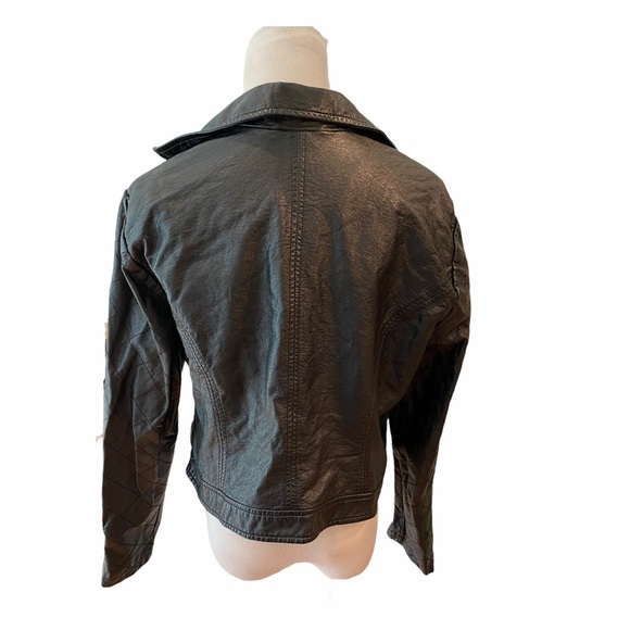 Torrid Black Faux Leather Zip Up Moto Jacket 12 L Biker Motorcycle - Picture 6 of 9